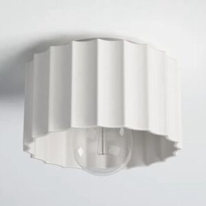 Ceramic Matte White Flush Mount Light Fixture
